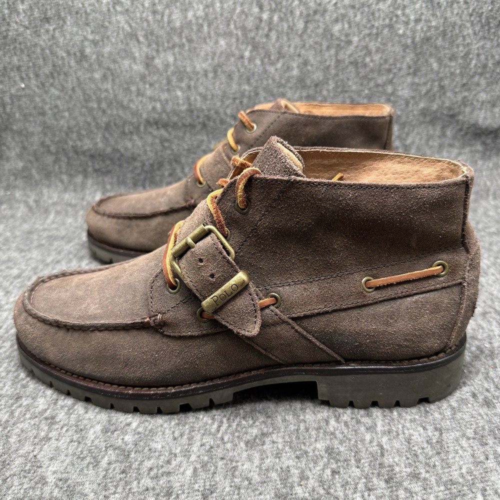 Polo Ralph Lauren Rumford Mens Brown Suede Buckle Strap Chukka Boots Size 9.5 D - Picture 5 of 10